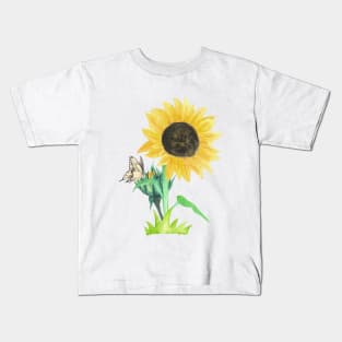 Sunflower and Butterfly Kids T-Shirt